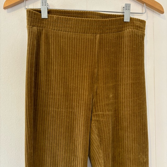 Aerie Small Groove On Ribbed Velour Flare Pants Gold/Copper Bellbottom Boho Soft - Picture 4 of 12